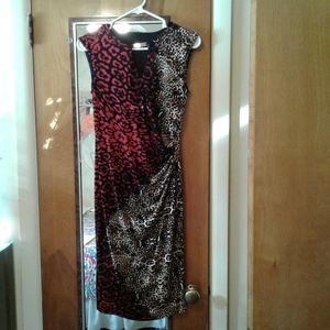 Joseph Ribcoff Animal Print Sleeveless Dress